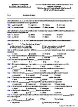 Đề thi khảo sát Chuyên đề môn Tiếng Anh Lớp 11 - Năm học 2016-2017 - Trường THPT Ngô Gia Tự